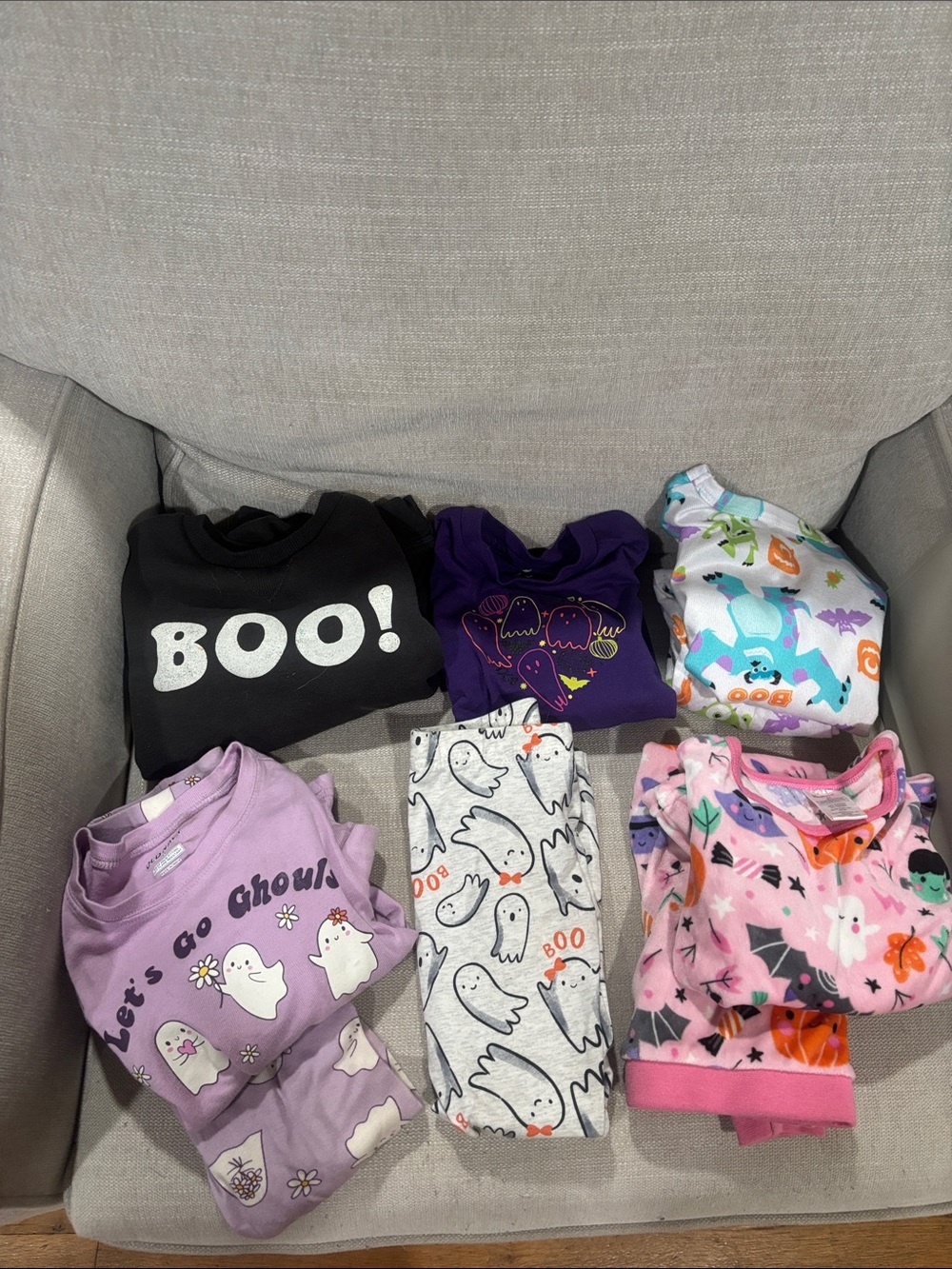 Assorted Halloween Kids Pajama Tops and Bottoms - Ghosts & Bats